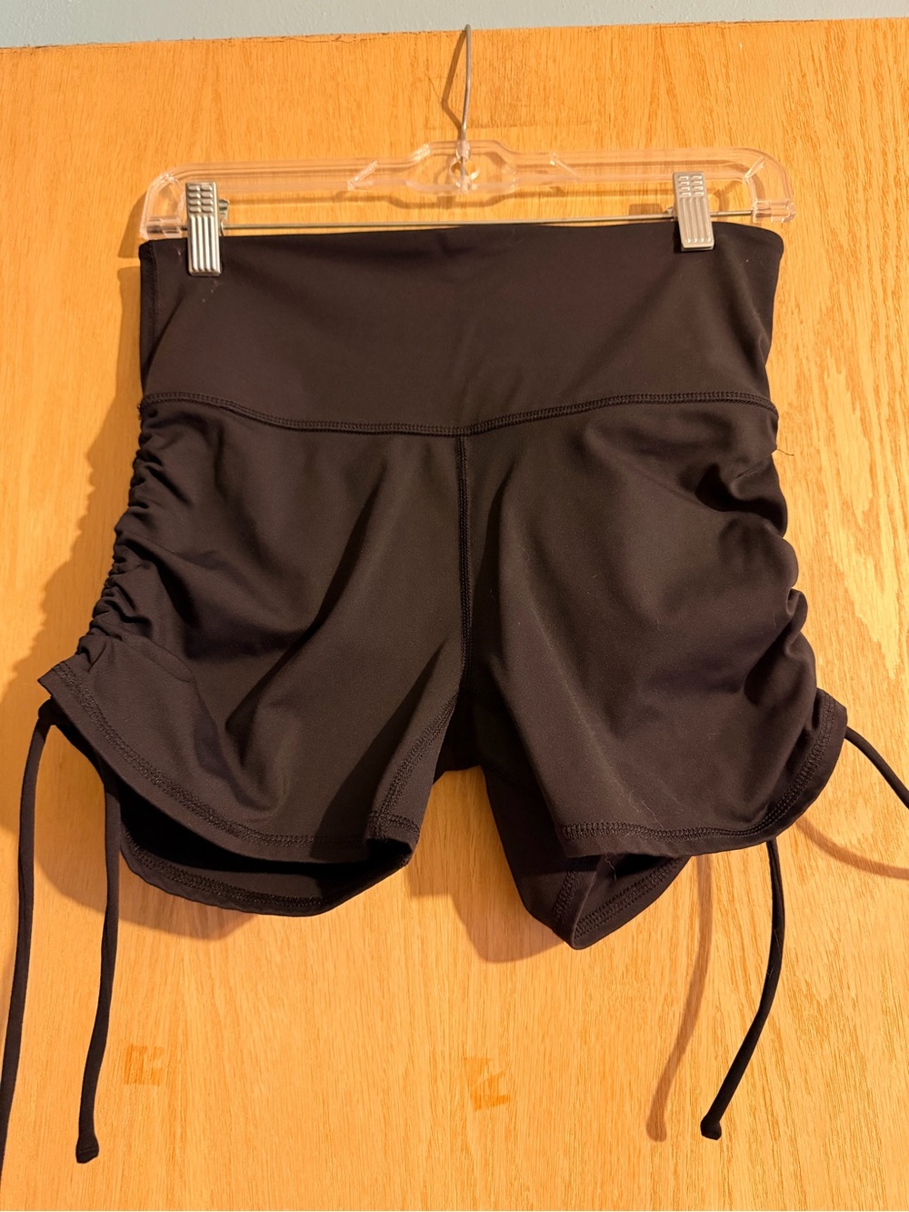 Avia Black High-Waist Active Shorts with Side Drawstrings